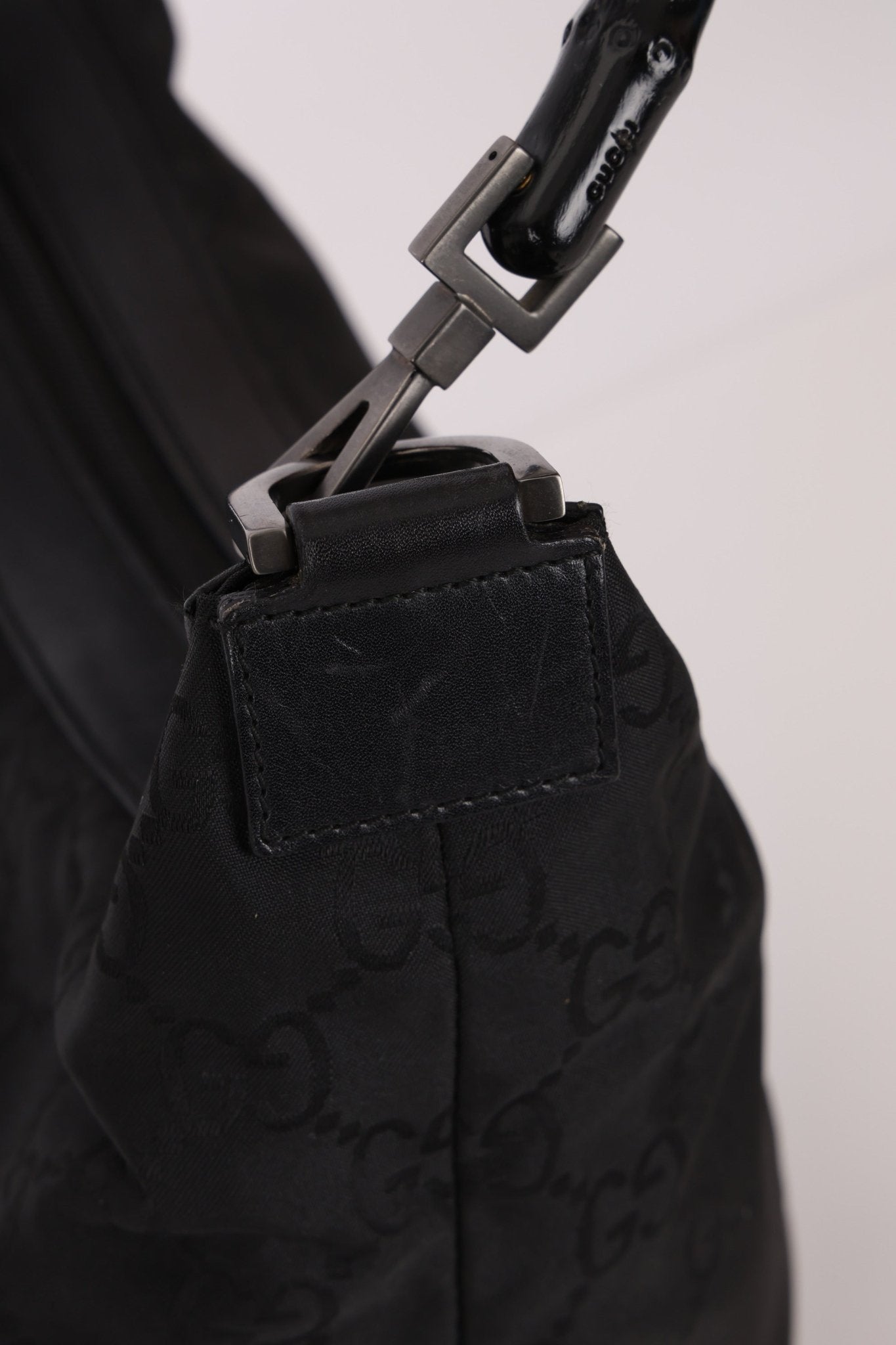 Gucci Monogram Nylon Bamboo Shoulder Bag - FashioNica