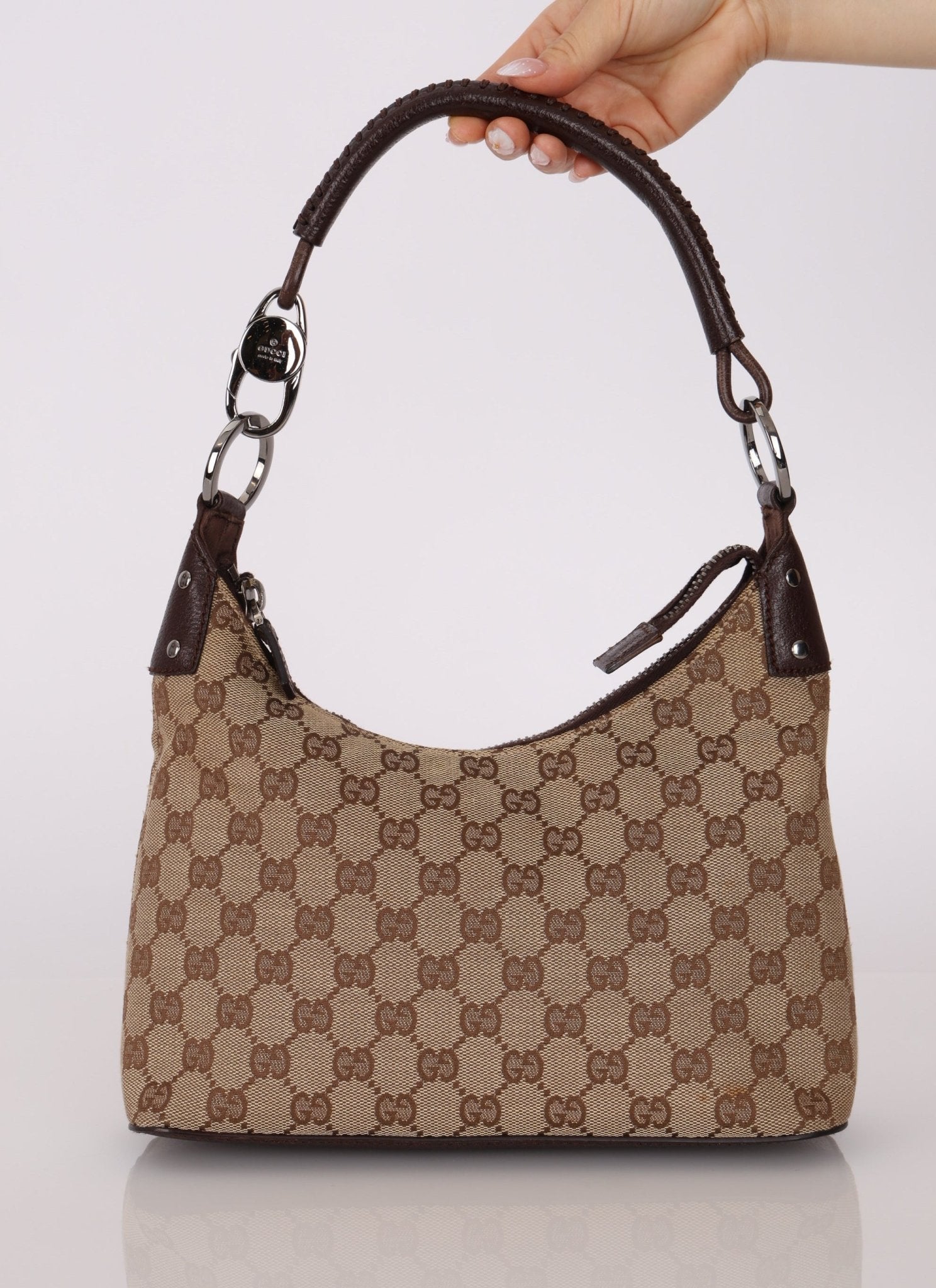 Gucci Monogram Whipstitch Shoulder Bag - FashioNica