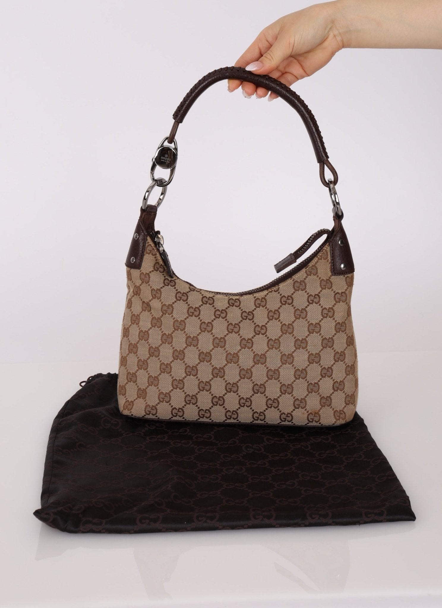Gucci Monogram Whipstitch Shoulder Bag - FashioNica