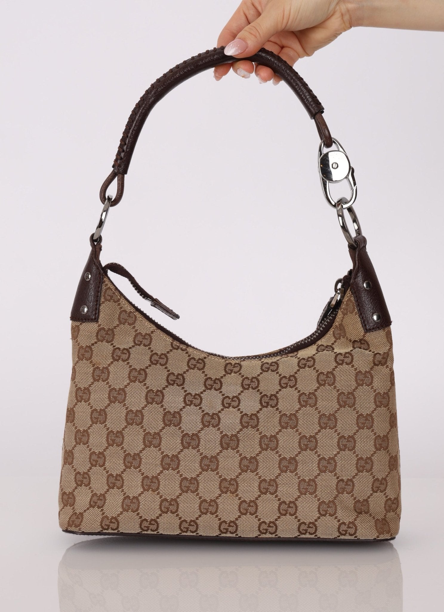 Gucci Monogram Whipstitch Shoulder Bag - FashioNica