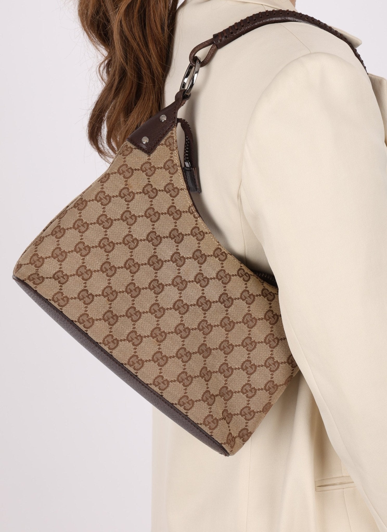 Gucci Monogram Whipstitch Shoulder Bag - FashioNica