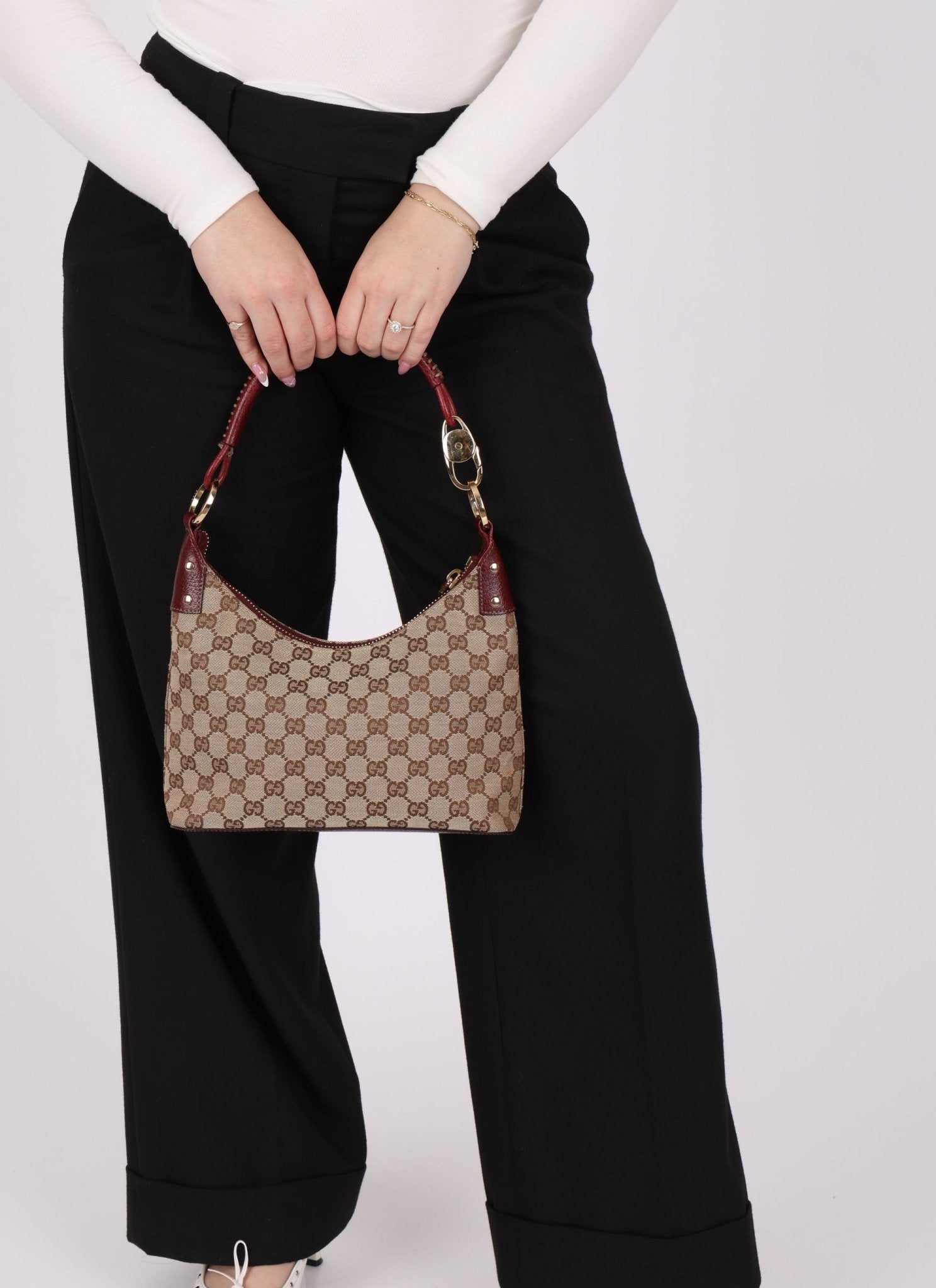 Gucci Monogram Whipstitch Shoulder Bag - FashioNica