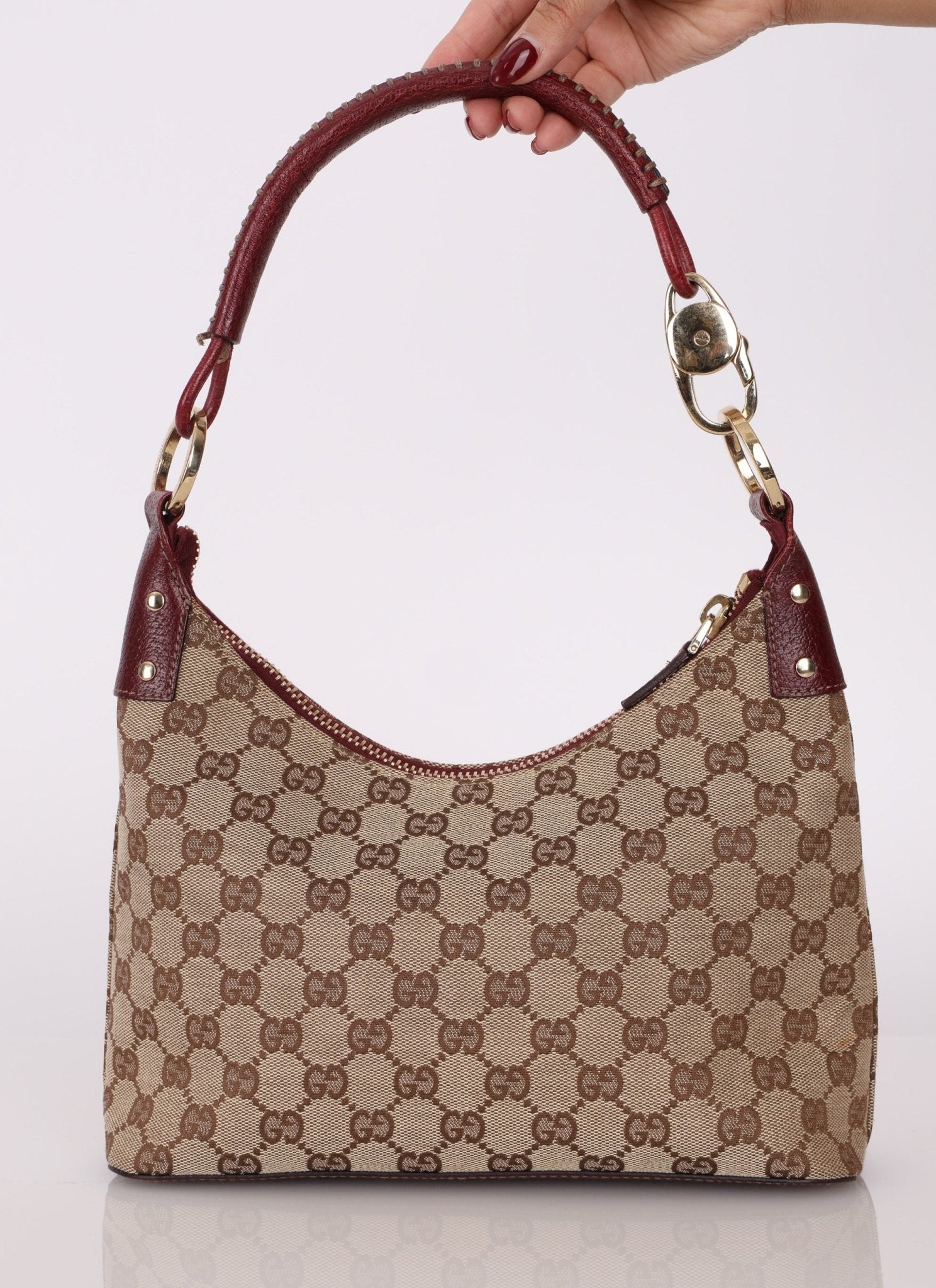 Gucci Monogram Whipstitch Shoulder Bag - FashioNica