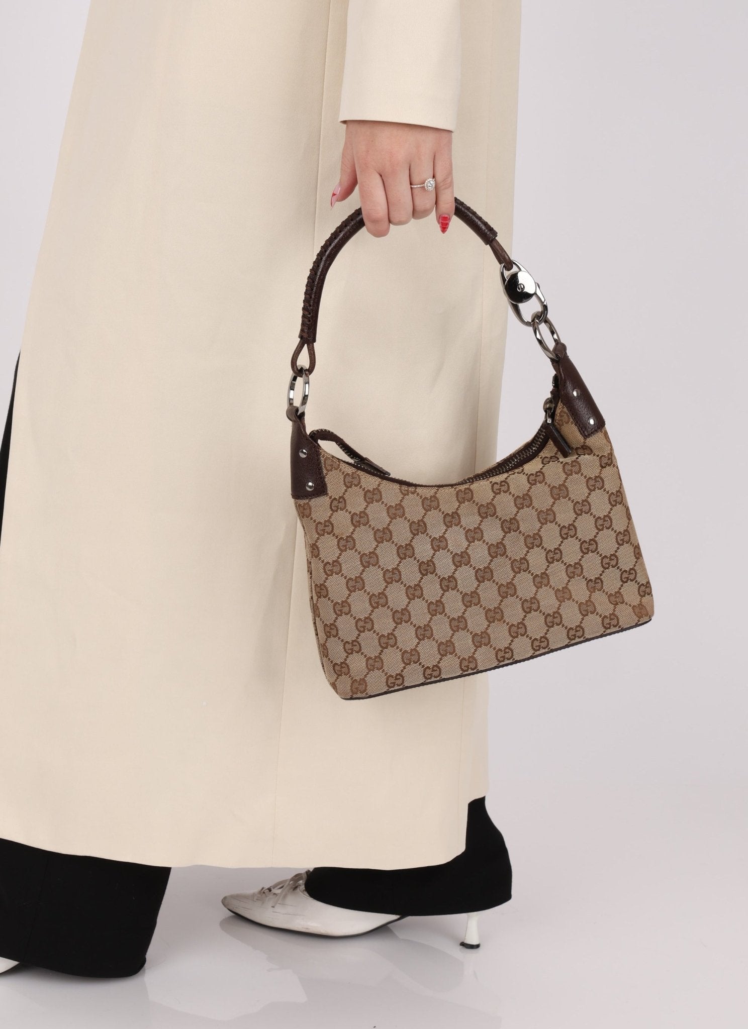 Gucci Monogram Whipstitch Shoulder Bag - FashioNica