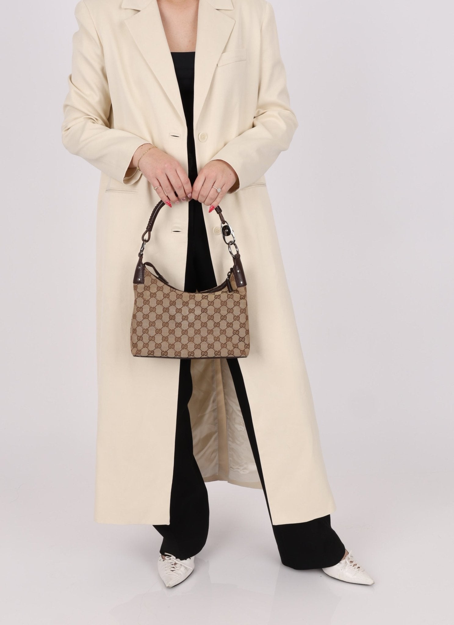 Gucci Monogram Whipstitch Shoulder Bag - FashioNica