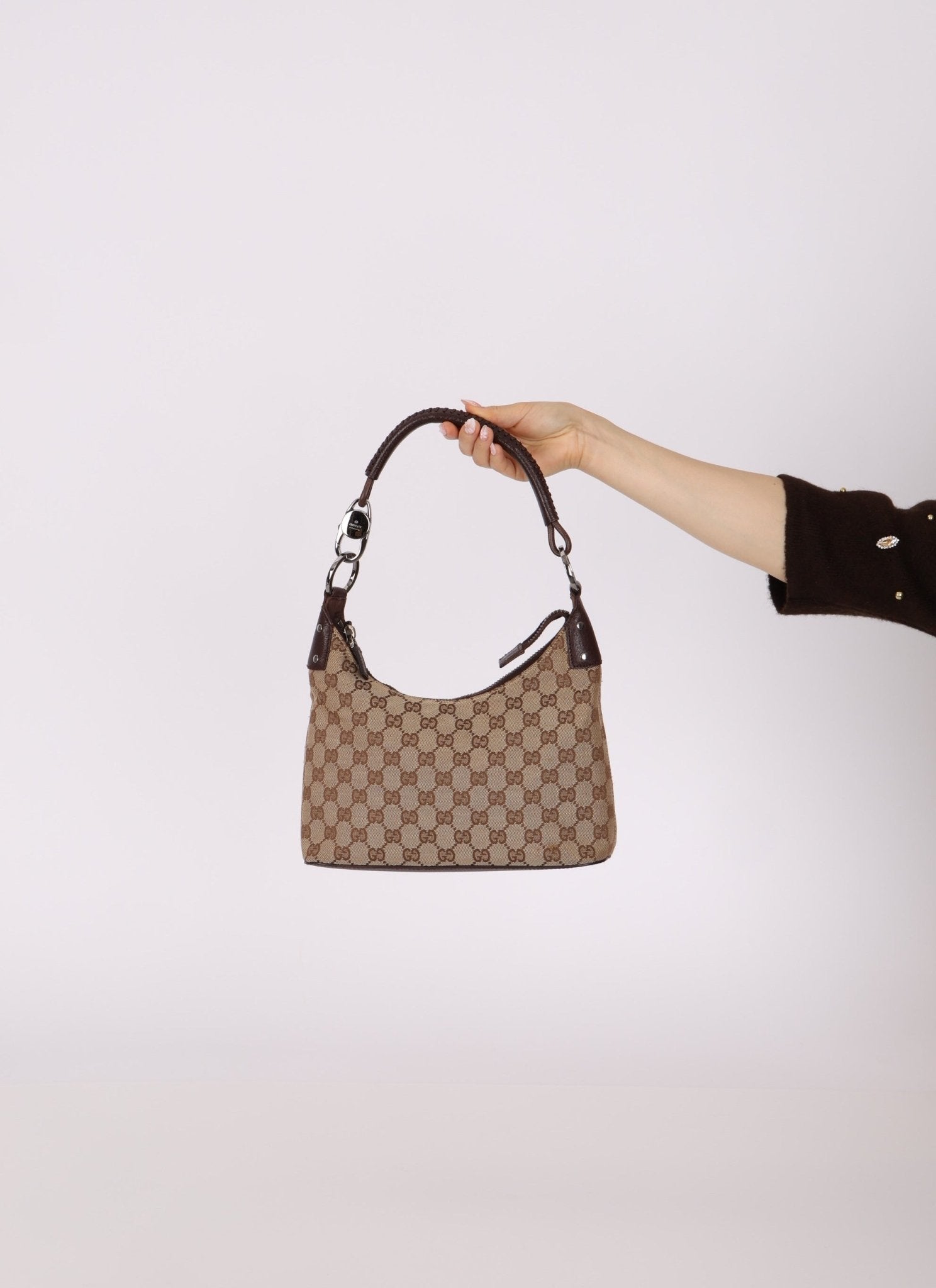 Gucci Monogram Whipstitch Shoulder Bag - FashioNica