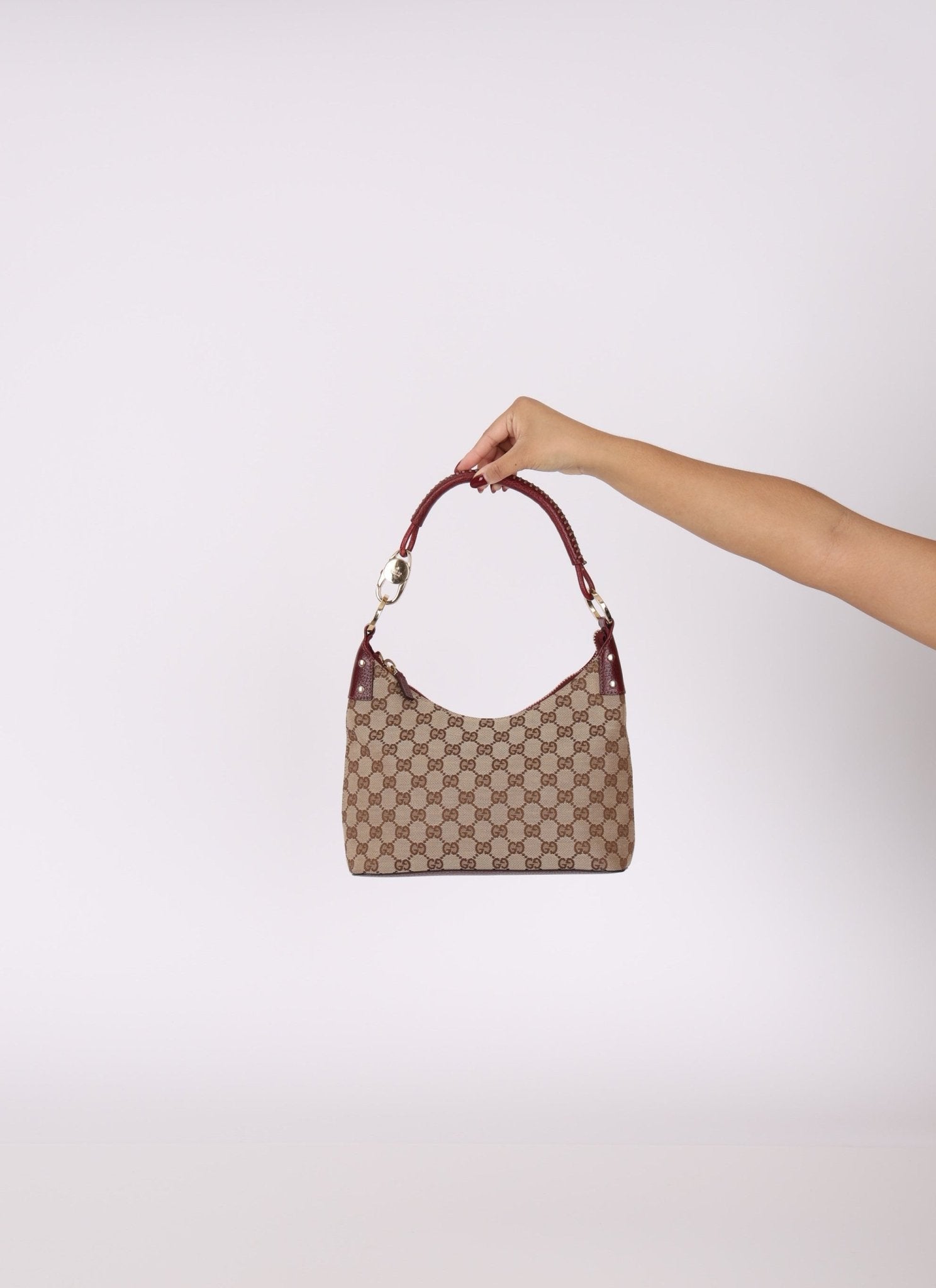 Gucci Monogram Whipstitch Shoulder Bag - FashioNica