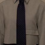 Gucci Navy Blue Monogram Silk Tie - FashioNica