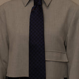 Gucci Navy Blue Monogram Silk Tie - FashioNica
