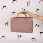 Gucci Nude Leather Bamboo Large Shopper Tote - FashioNica