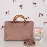 Gucci Nude Leather Bamboo Large Shopper Tote - FashioNica