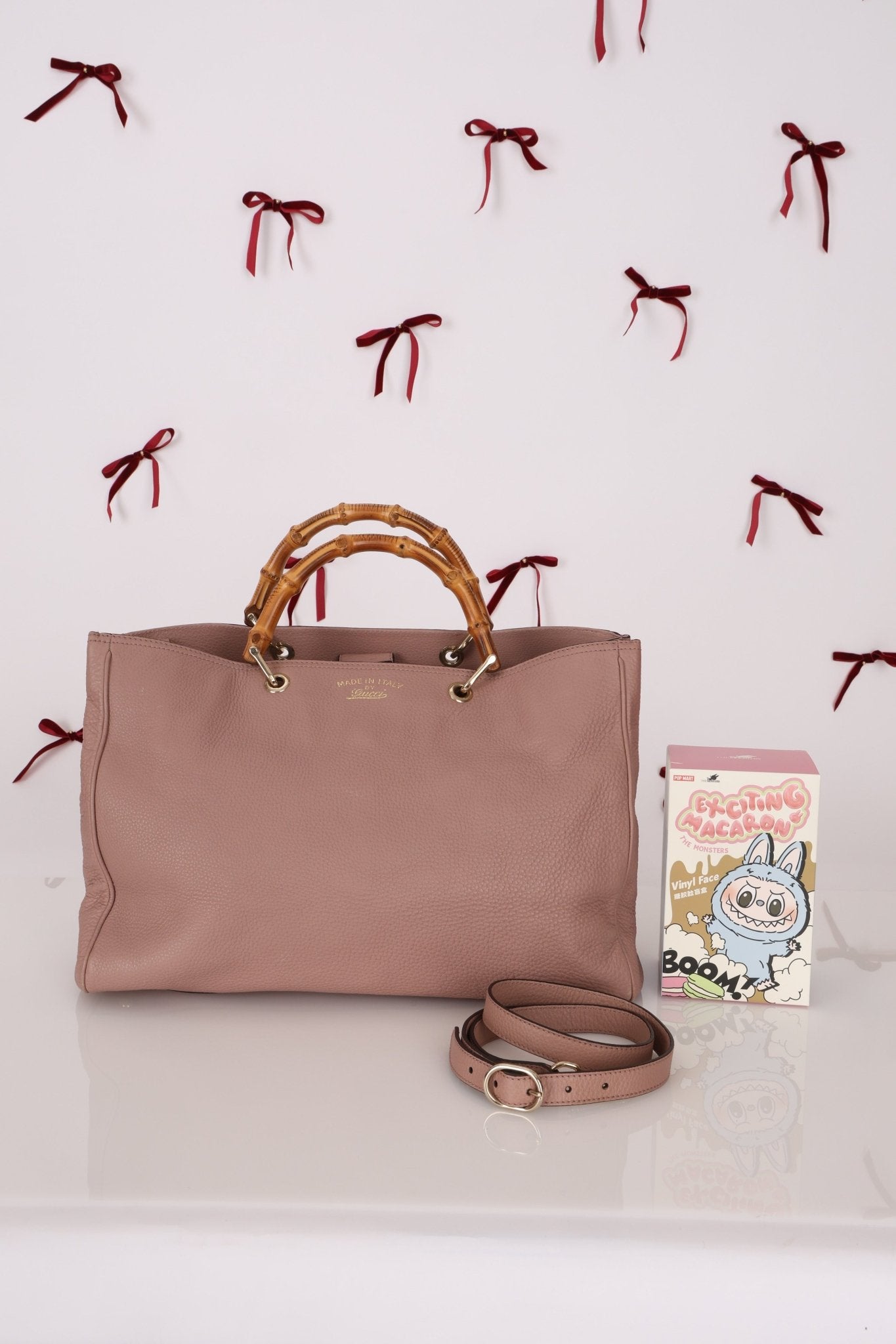 Gucci Nude Leather Bamboo Large Shopper Tote - FashioNica