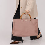 Gucci Nude Leather Bamboo Large Shopper Tote - FashioNica