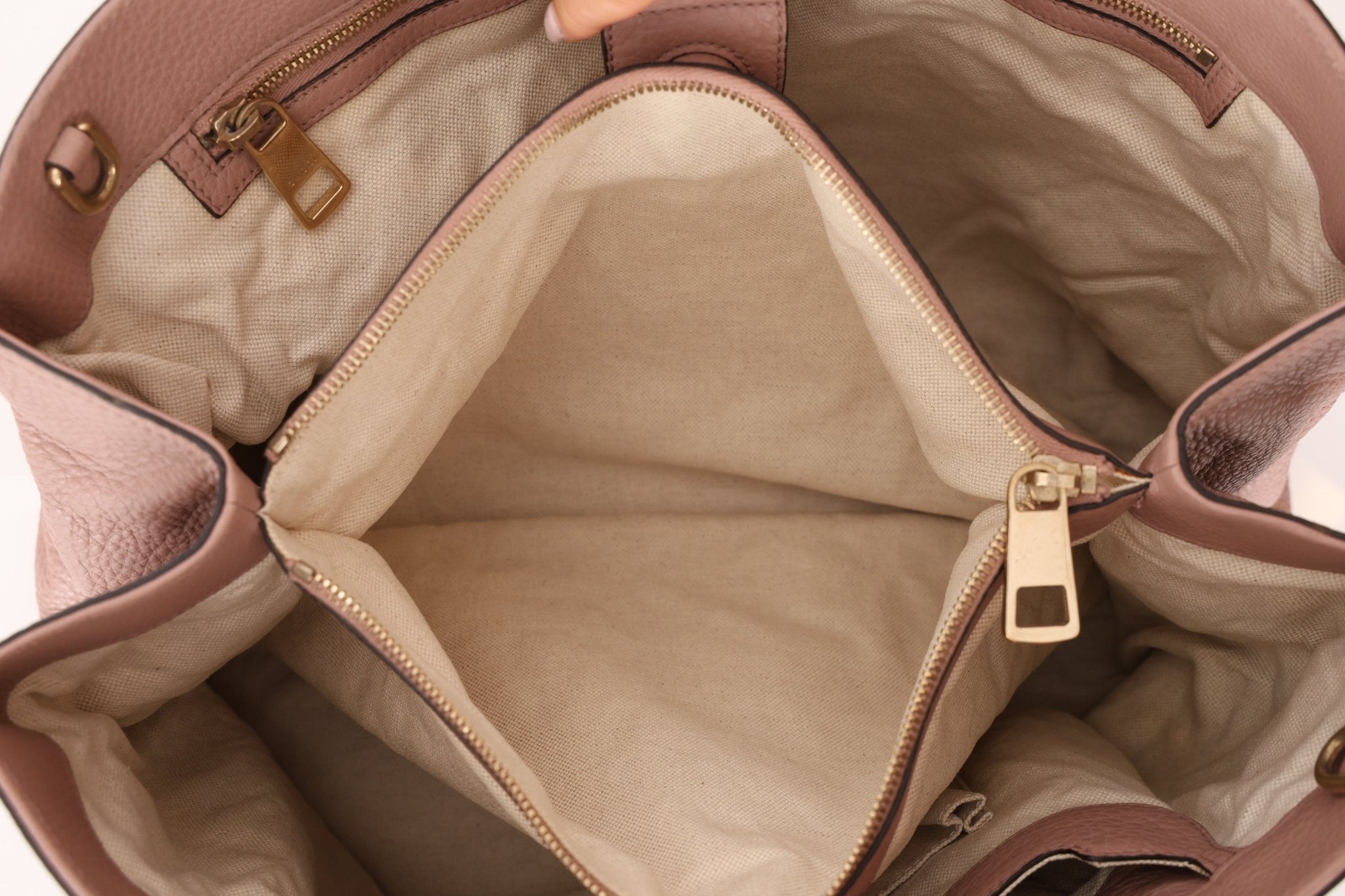 Gucci Nude Leather Bamboo Large Shopper Tote - FashioNica