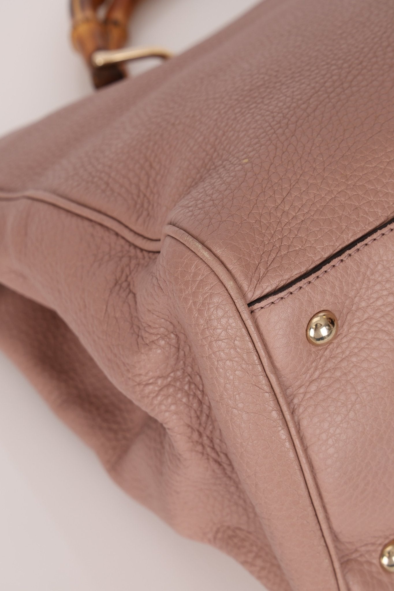 Gucci Nude Leather Bamboo Large Shopper Tote - FashioNica