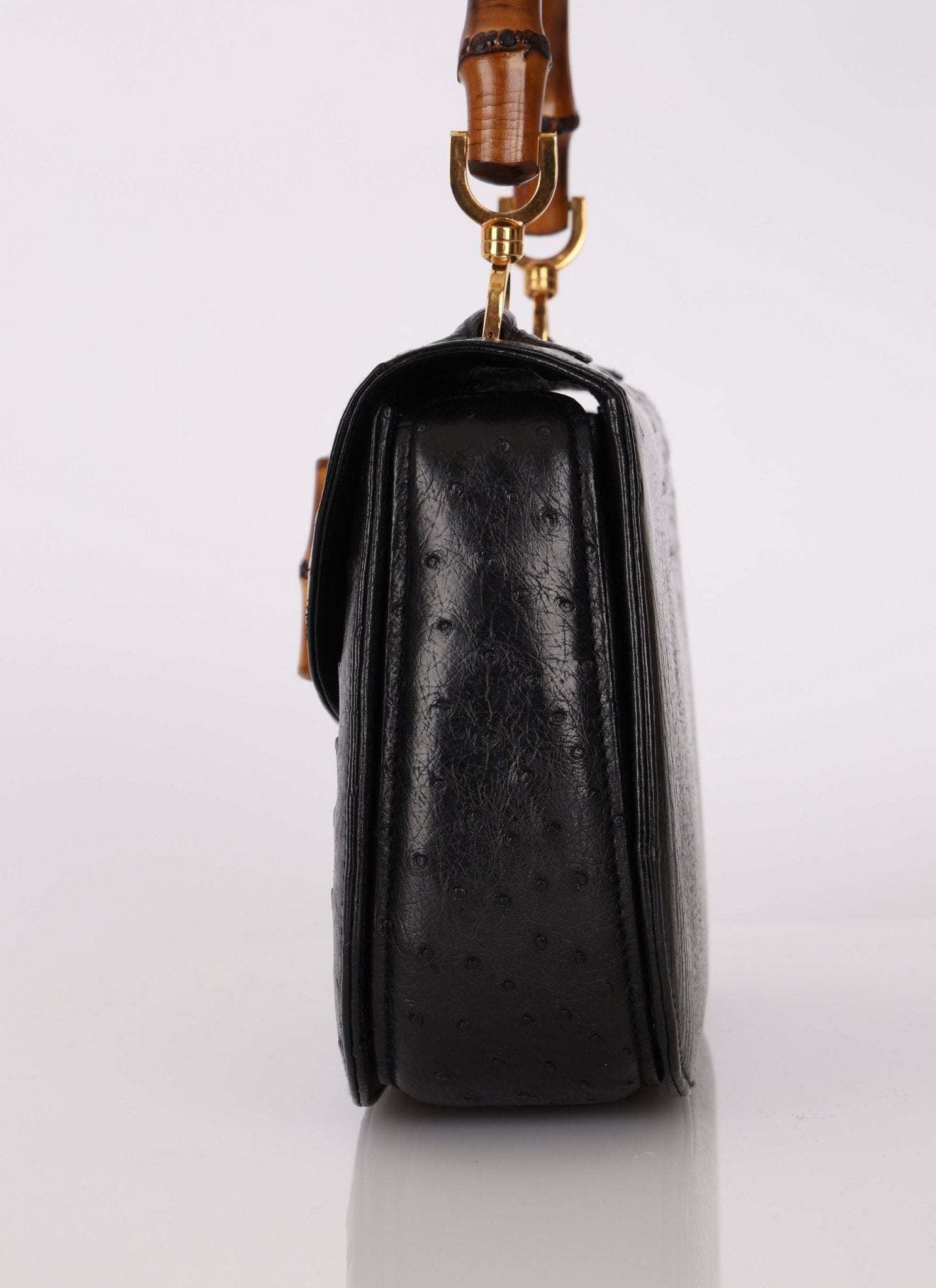 Gucci Ostrich Leather Bamboo Top Handle - FashioNica