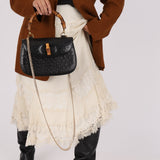 Gucci Ostrich Leather Bamboo Top Handle - FashioNica