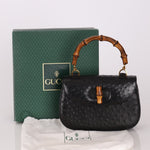 Gucci Ostrich Leather Bamboo Top Handle - FashioNica