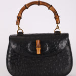 Gucci Ostrich Leather Bamboo Top Handle - FashioNica