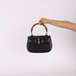 Gucci Ostrich Leather Bamboo Top Handle - FashioNica