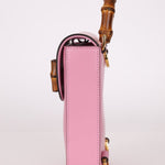 Gucci Pink Bamboo Turnlock Vertical Top Handle 3 Way Bag - FashioNica