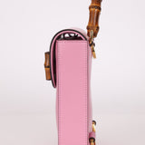 Gucci Pink Bamboo Turnlock Vertical Top Handle 3 Way Bag - FashioNica