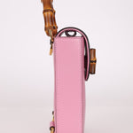 Gucci Pink Bamboo Turnlock Vertical Top Handle 3 Way Bag - FashioNica