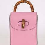 Gucci Pink Bamboo Turnlock Vertical Top Handle 3 Way Bag - FashioNica