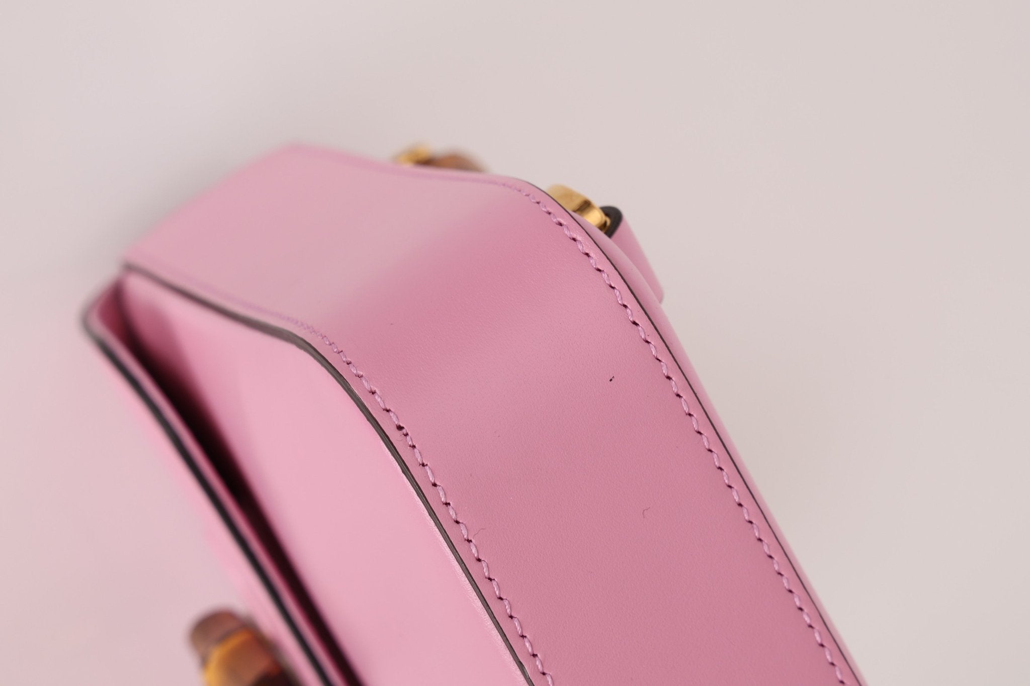 Gucci Pink Bamboo Turnlock Vertical Top Handle 3 Way Bag - FashioNica