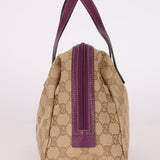 Gucci Plum Monogram Mini Bowler - FashioNica