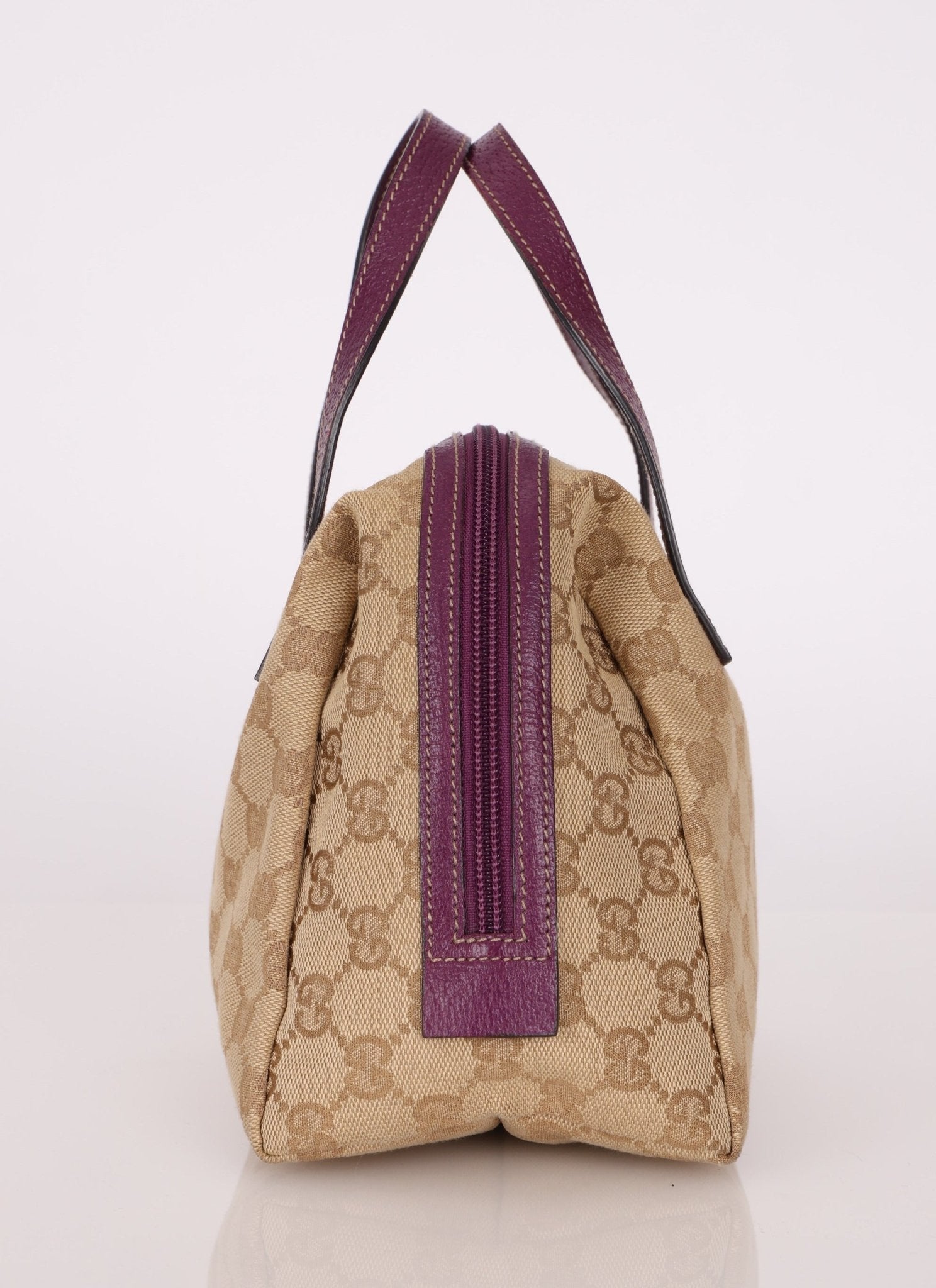 Gucci Plum Monogram Mini Bowler - FashioNica