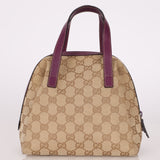 Gucci Plum Monogram Mini Bowler - FashioNica