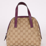 Gucci Plum Monogram Mini Bowler - FashioNica