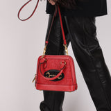 Gucci Red Horsebit Raffia 1955 Top Handle Bag - FashioNica