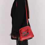 Gucci Red Horsebit Raffia 1955 Top Handle Bag - FashioNica