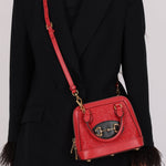 Gucci Red Horsebit Raffia 1955 Top Handle Bag - FashioNica