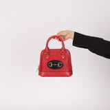 Gucci Red Horsebit Raffia 1955 Top Handle Bag - FashioNica