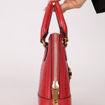 Gucci Red Horsebit Raffia 1955 Top Handle Bag - FashioNica