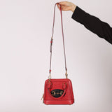 Gucci Red Horsebit Raffia 1955 Top Handle Bag - FashioNica