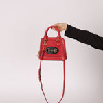 Gucci Red Horsebit Raffia 1955 Top Handle Bag - FashioNica