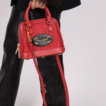 Gucci Red Horsebit Raffia 1955 Top Handle Bag - FashioNica