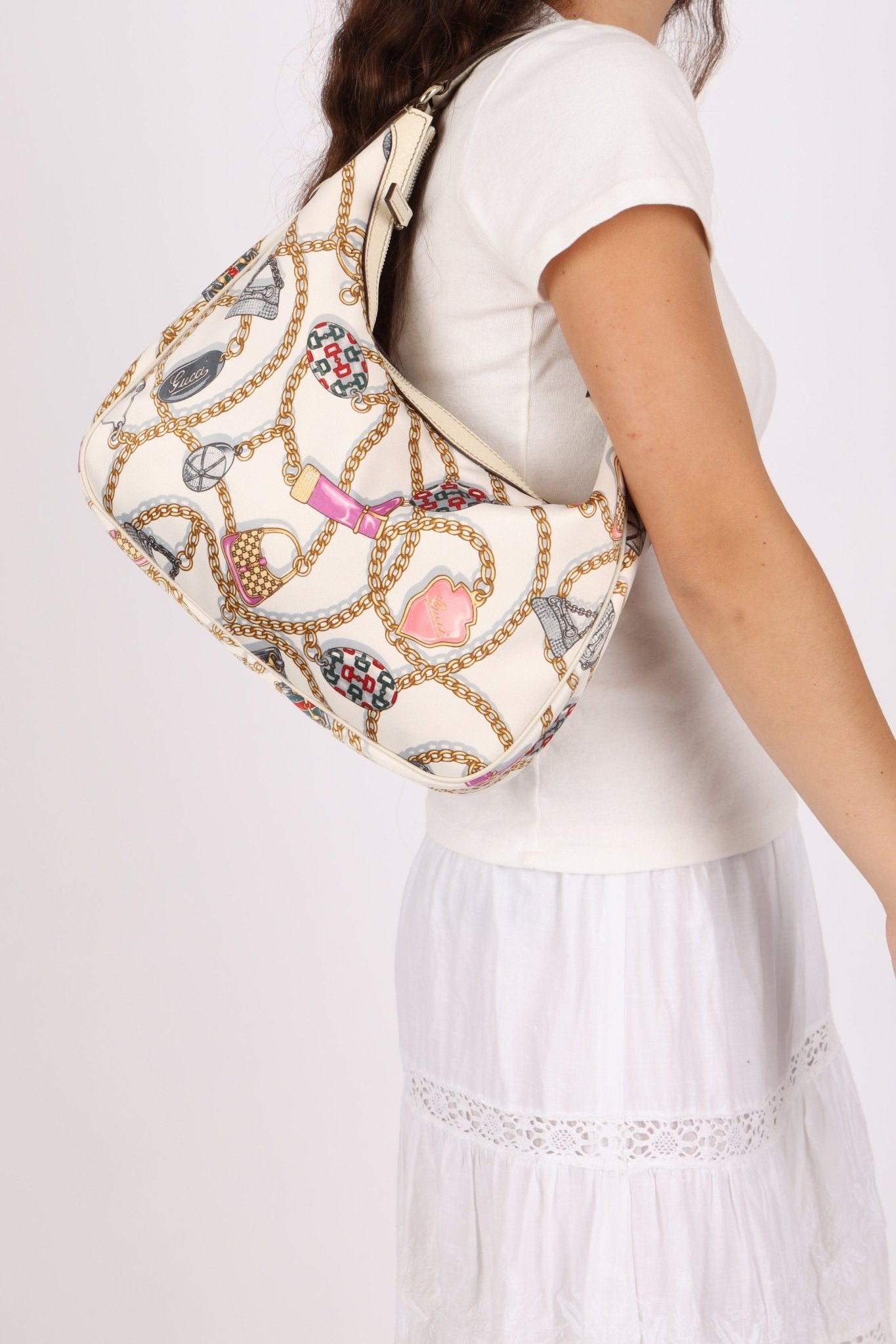 Gucci Satin Charmy Hobo - FashioNica