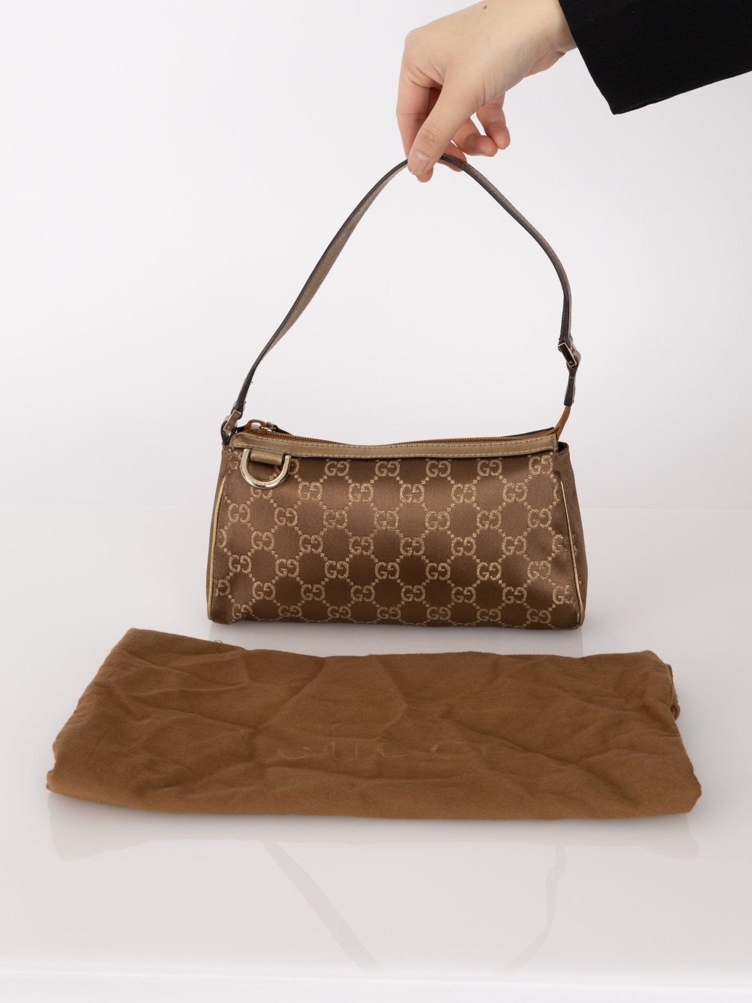 Gucci Satin Monogram Pochette - FashioNica