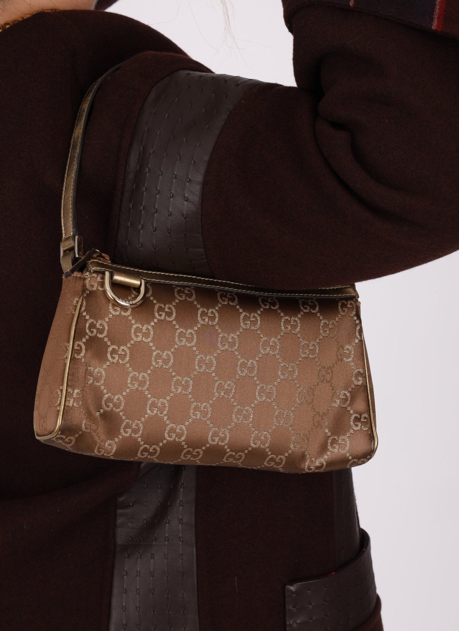 Gucci Satin Monogram Pochette - FashioNica