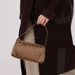 Gucci Satin Monogram Pochette - FashioNica