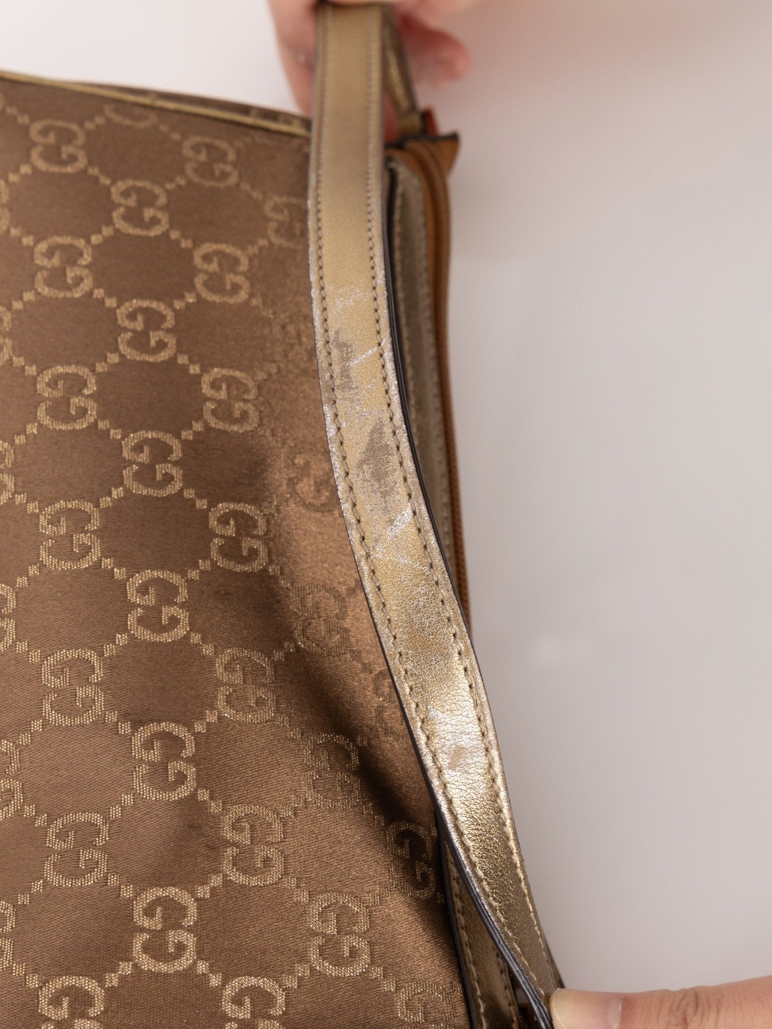 Gucci Satin Monogram Pochette - FashioNica