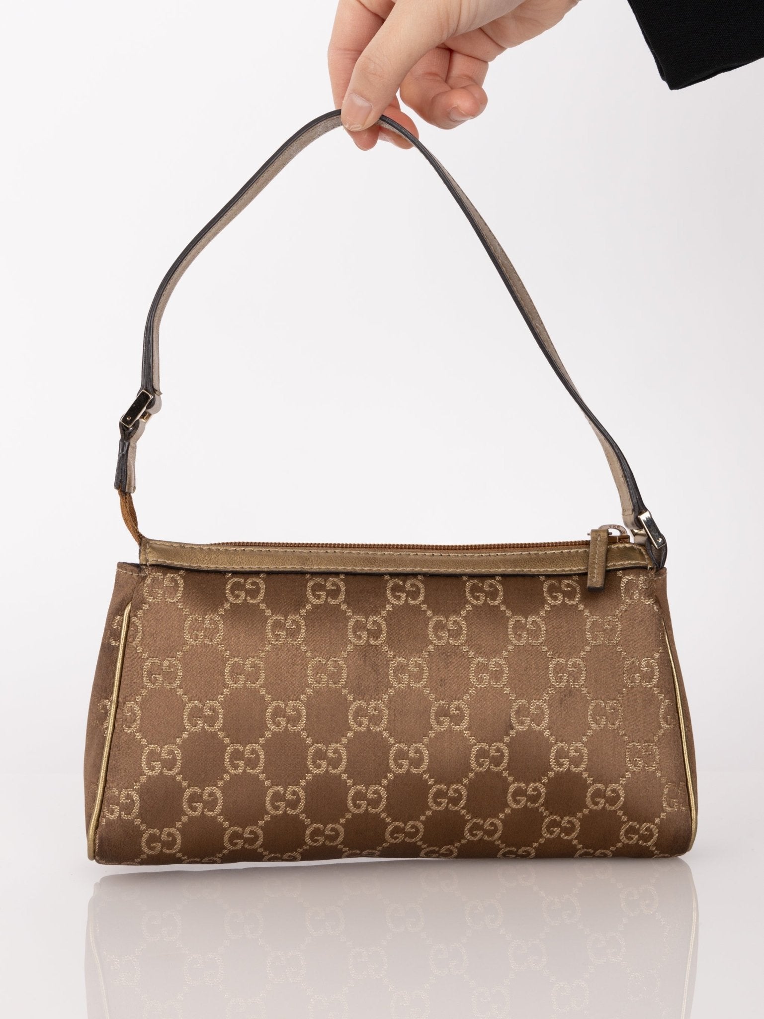 Gucci Satin Monogram Pochette - FashioNica