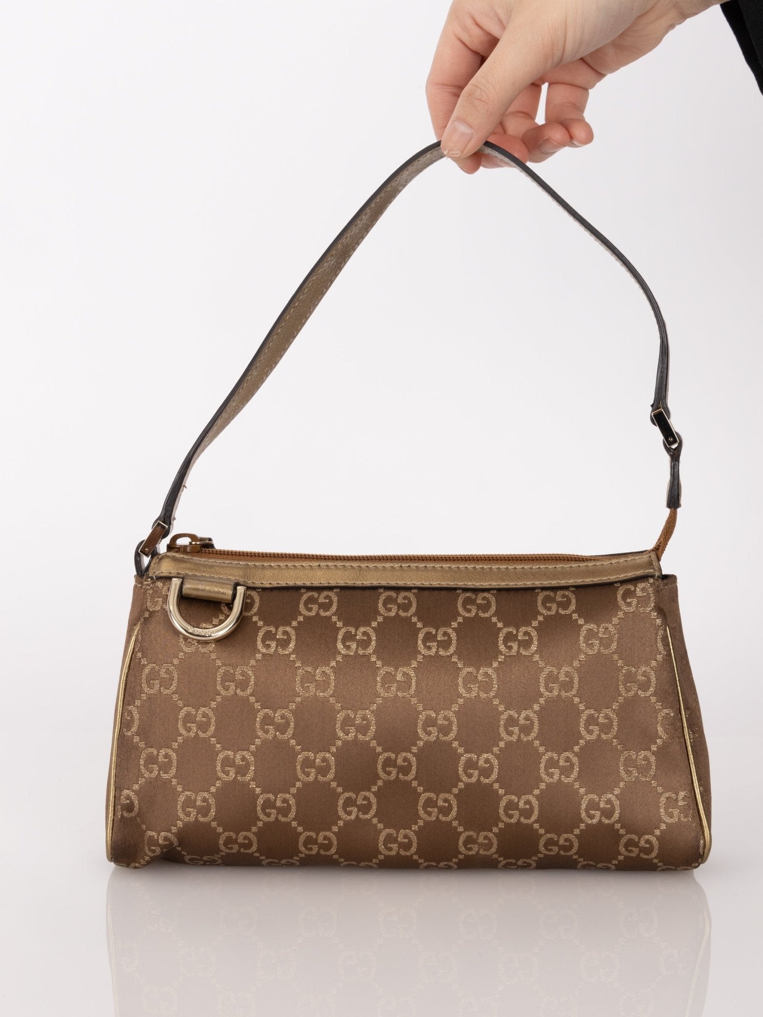 Gucci Satin Monogram Pochette - FashioNica