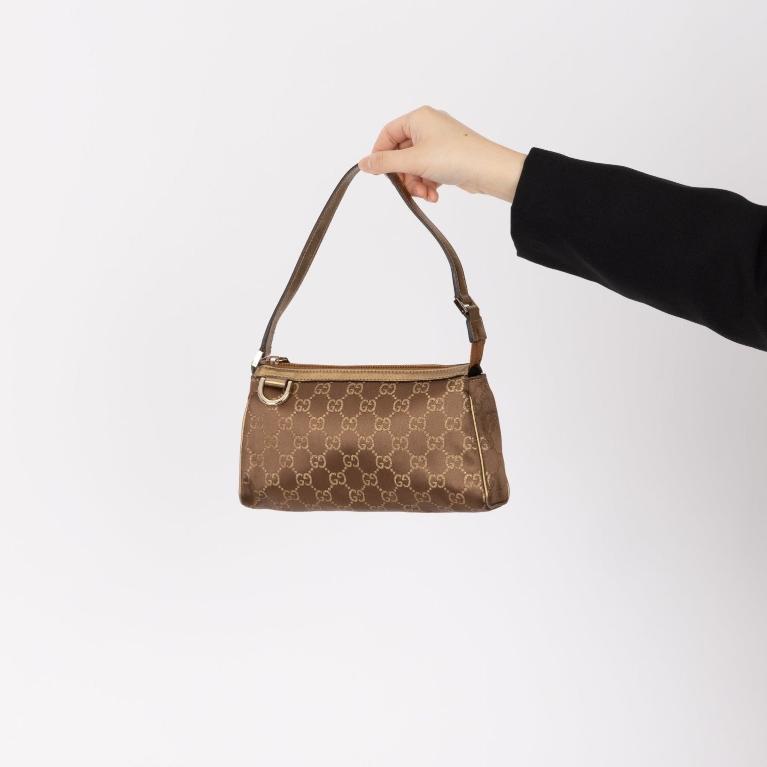 Gucci Satin Monogram Pochette - FashioNica