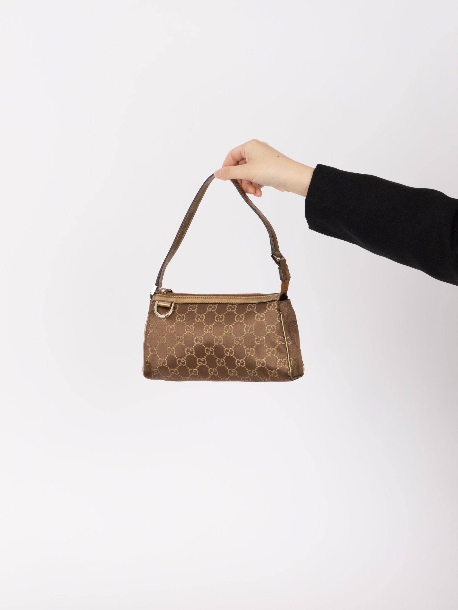 Gucci Satin Monogram Pochette - FashioNica